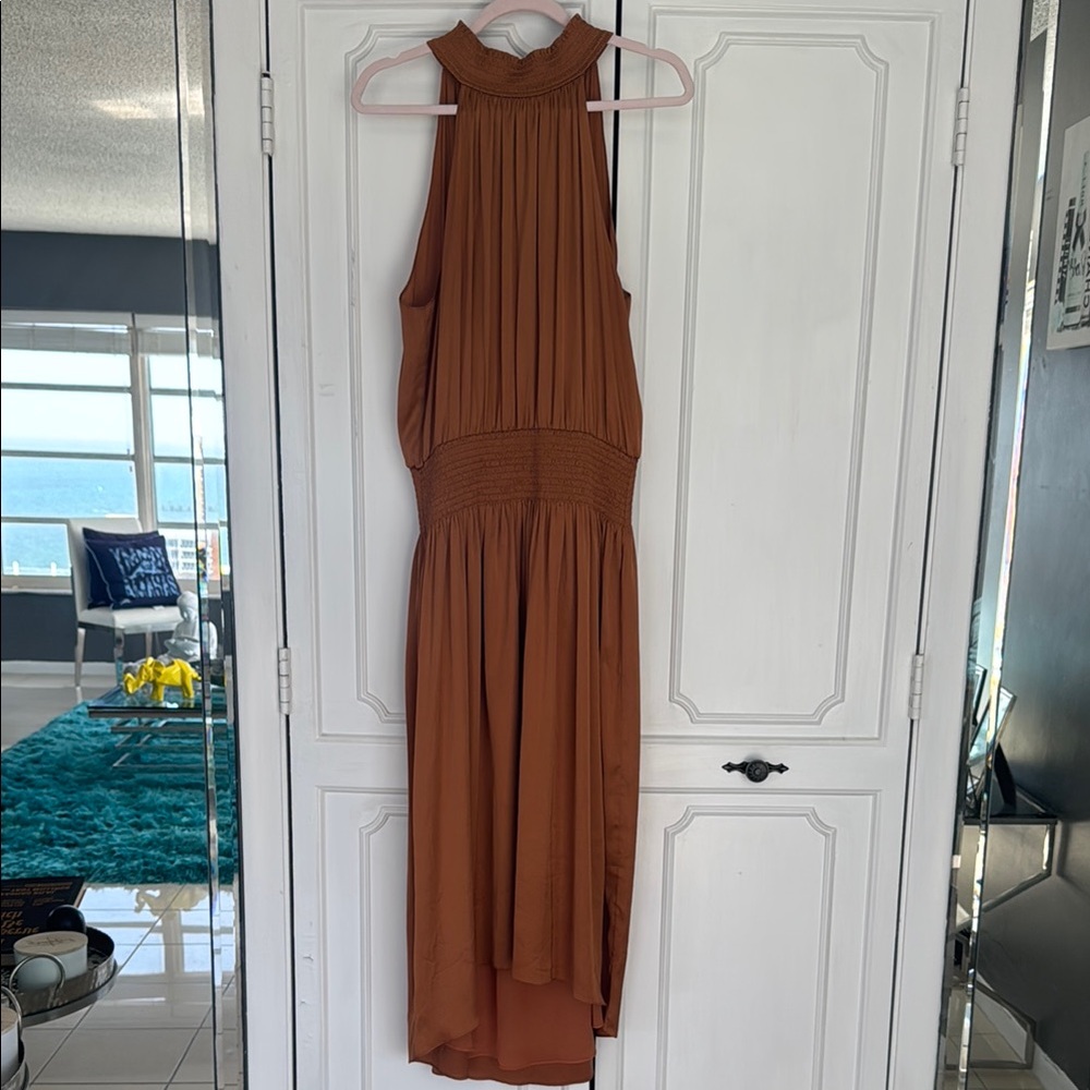 Ramy Brook Copper Ribbed Halter Sundress USED